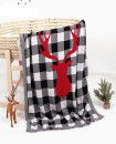 Deer Classic Grid Cotton Knitted Baby Blanket 100x80 cm
